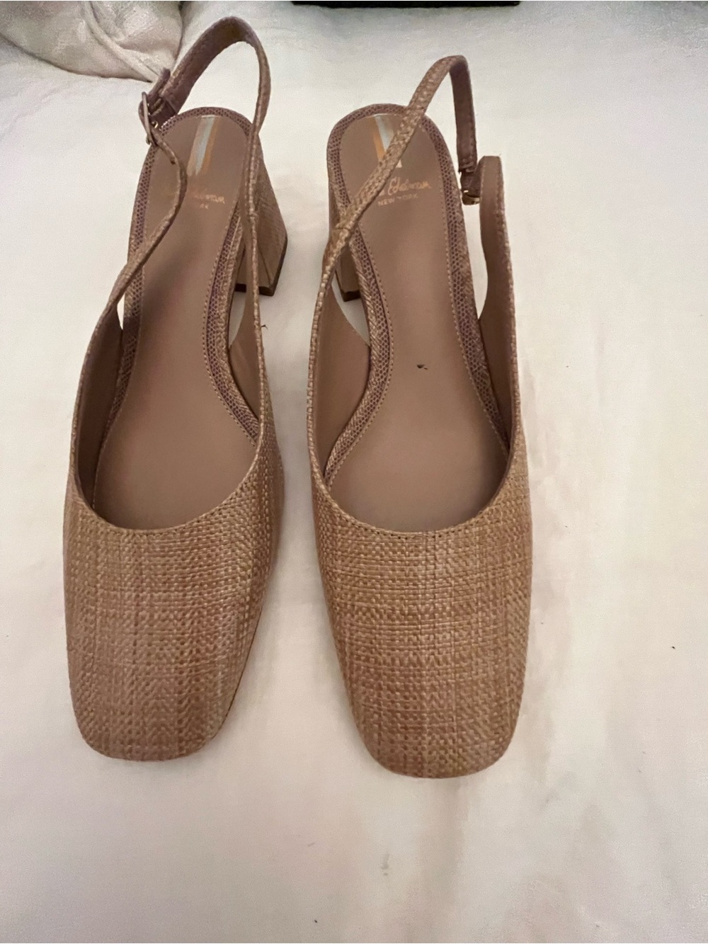Sam Edelman Woven Slingback Mules - Tan